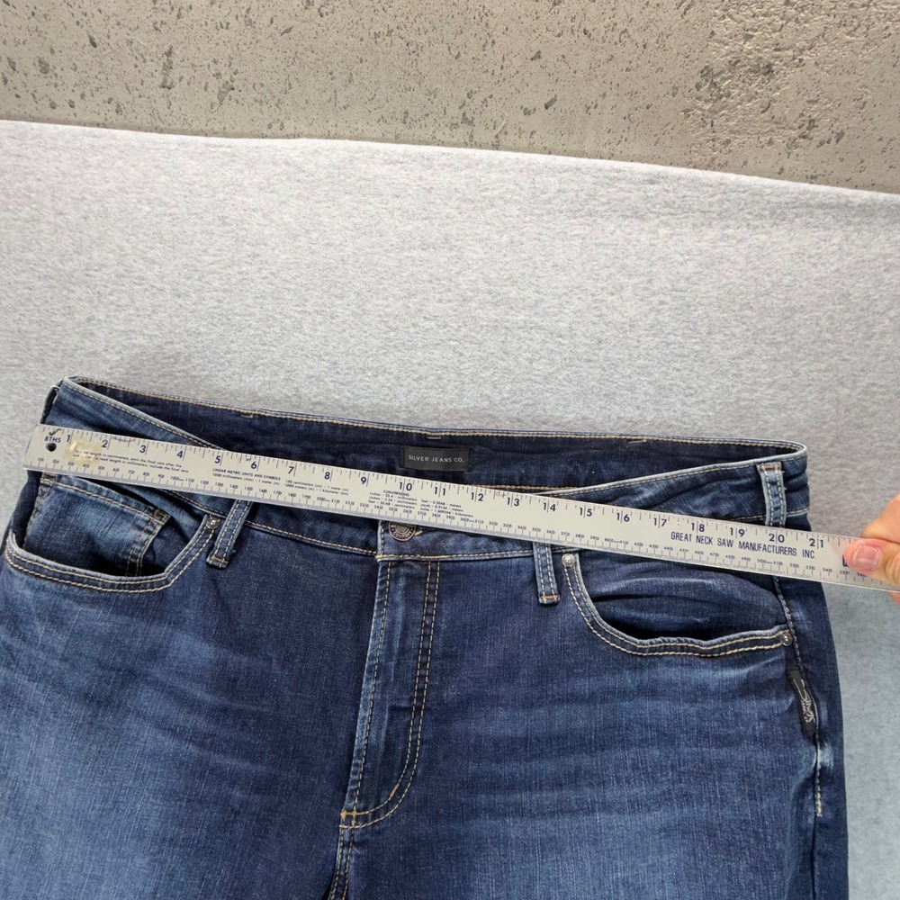Silver Jeans Co Boyfriend Dark Wash Stretch Denim Jeans Womens Plus Size 20x29 - Picture 3 of 9